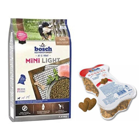 Bosch Mini Light Glutensiz Kümes Hayvanlı Köpek Maması 2,5 Kg + Goodies Light Köpek Ödülü 450 Gr