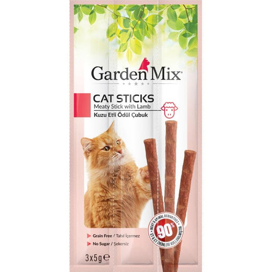 Gardenmix Kuzu Etli Kedi Stick Ödül 3*5gr