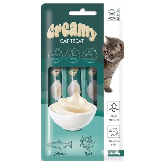 M-Pets Creamy Somon-Biftekli Kedi Ödülü 4 x 15gr