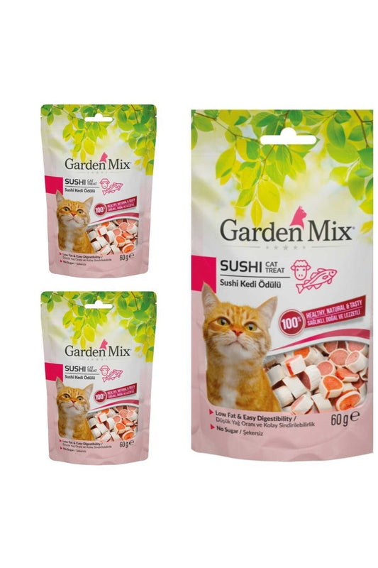 Garden Mix Kuzulu ve Balıklı Sushi Kedi Ödülü 60 Gr X 3 Adet