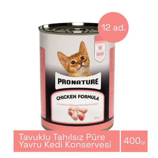 Pronature Kitten Tavuklu Tahılsız Püre Yavru Kedi Konservesi 400 Gr x 12 Adet